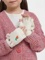 Белый митенки перчатки