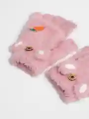 Розовый митенки перчатки