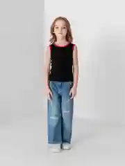Майка гимнастическая Indigo, с окантовкой, черная