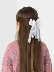 Белый бант для волос, белый, для девочек, 1 штука