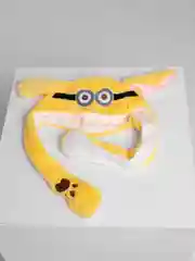 Лимонный новогодняя детская шапка с прыгающими ушками, светящаяся