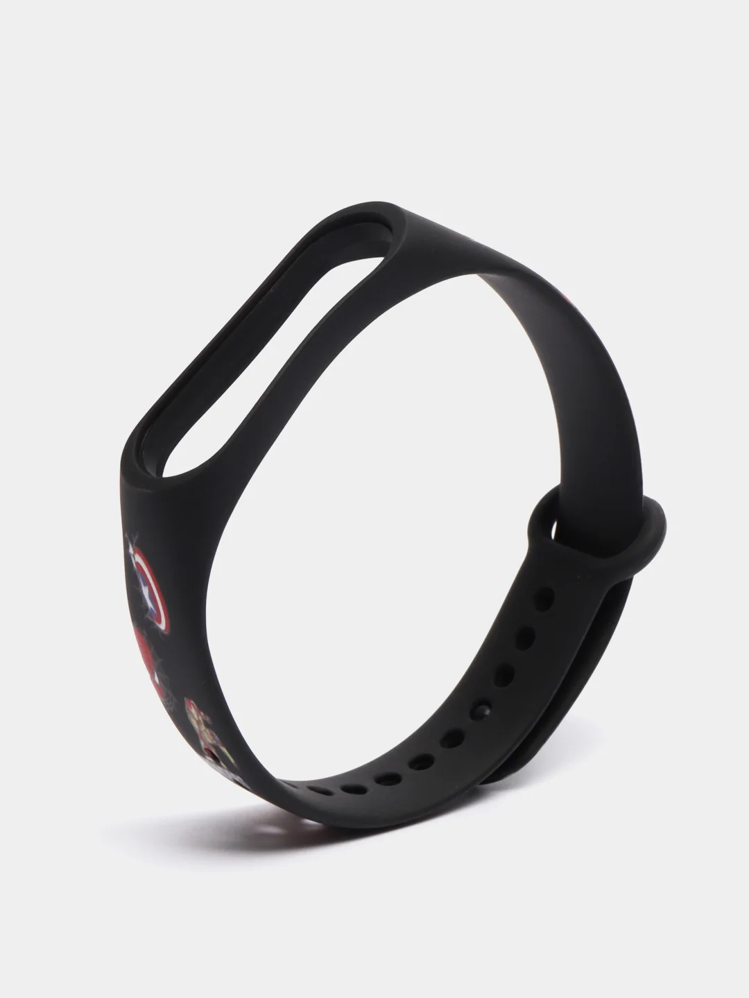 Черный ремешок для Xiaomi mi band 7 / 6 / 5 / 4 / 3 / NFC супергерои комикс браслет с принтом