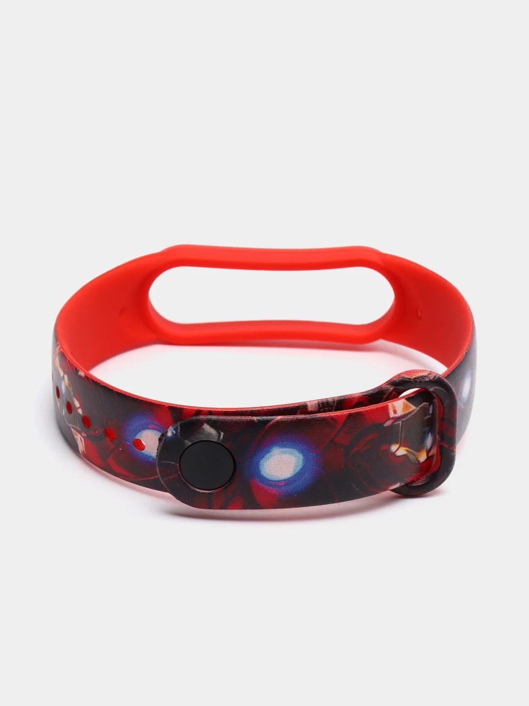 Багровый ремешок для Xiaomi mi band 7 / 6 / 5 / 4 / 3 / NFC супергерои комикс браслет с принтом