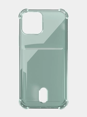 Чехол для iPhone X, XS, XR, 11, 12, 13, 14 Pro Max/mini, с карманом для карт, силиконовый