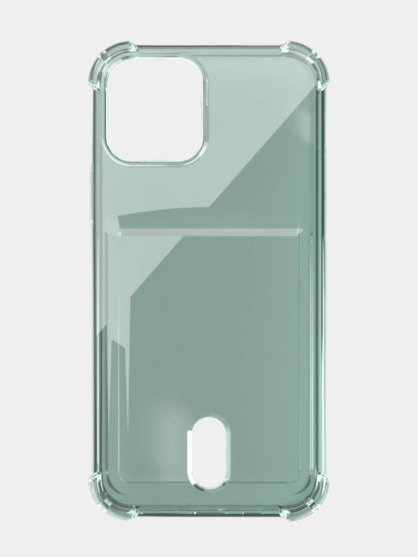 Чехол для iPhone X, XS, XR, 11, 12, 13, 14 Pro Max/mini, с карманом для карт, силиконовый