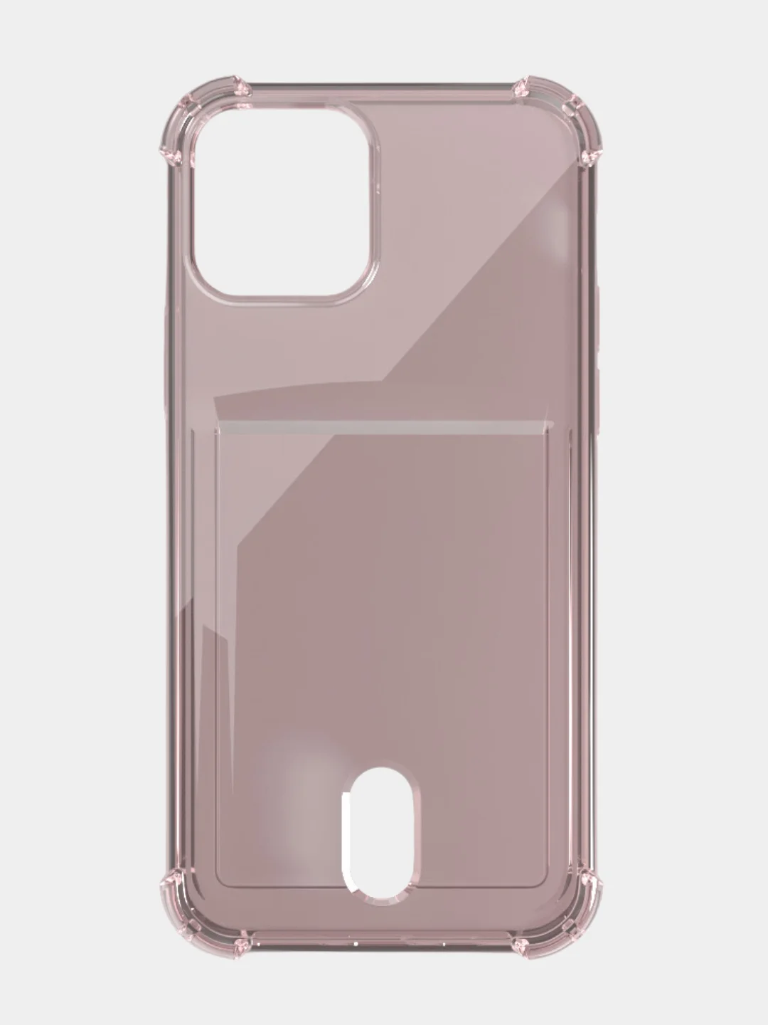 Розовый чехол для iPhone X, XS, XR, 11, 12, 13, 14 Pro Max/mini, с карманом для карт, силиконовый