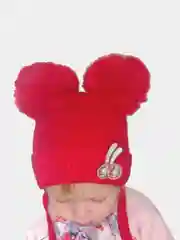 Алый шапка демисезонная, для девочки, на флисе