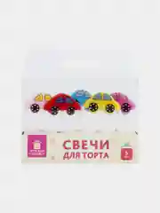 Свечи фигурные для торта на шпажках "Машинки", 5 шт., 2х3 см, ЗОЛОТАЯ СКАЗКА, 591464
