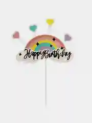 Красный топперы для торта, цветов, подарков  "С днем рождения. Happy birthday"