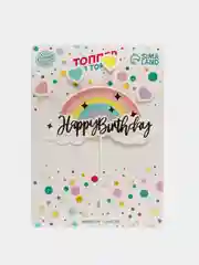 Красный топперы для торта, цветов, подарков  "С днем рождения. Happy birthday"