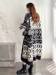 Удлиненный кардиган женский теплый на осень и зиму, оверсайз, 2 цвета