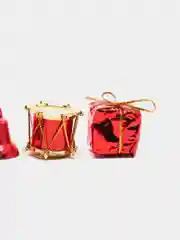 Красный набор украшений, пластик, 11 штук, 3 х 2 см