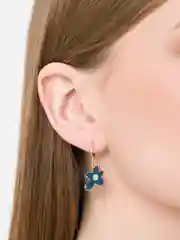 Бирюзовый серьги Цветок из эмали