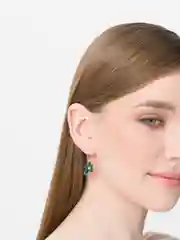 Бирюзовый серьги Цветок из эмали