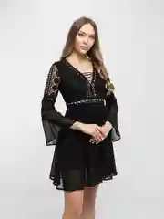 Черный женское кружевное платье  с V-образным вырезом, вечернее