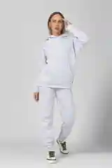Серый меланж теплый костюм на флисе женский