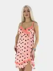 Коралловый ночная сорочка женская, ночнушка на бретельках, ночная рубашка, 100% хлопок 42-56