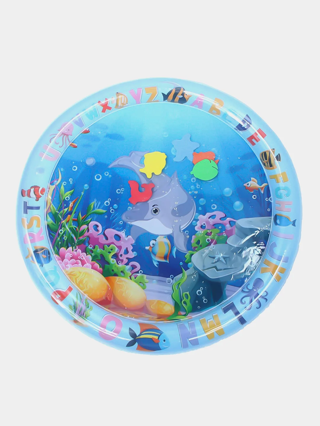 Небесно-голубой детский водный коврик, игровой, развивающий, надувной
