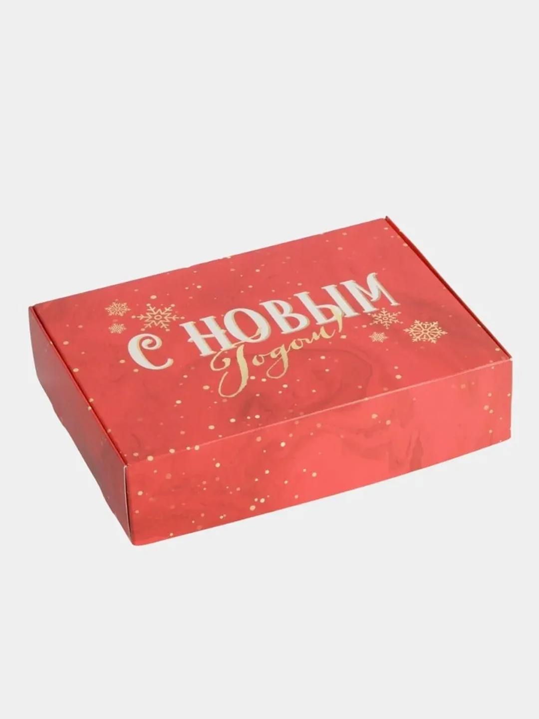 Красный коробка складная Новогодняя, 21 х 15 х 5 см, 7 видов