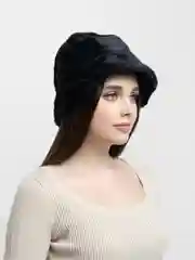 Черный панама женская, меховая