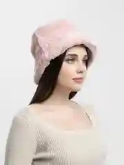 Пудровый панама женская, меховая