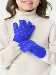 Синий перчатки вязаные, детские, 5-12 лет