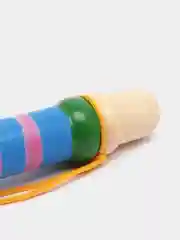 Небесно-голубой свисток деревянный, дудка