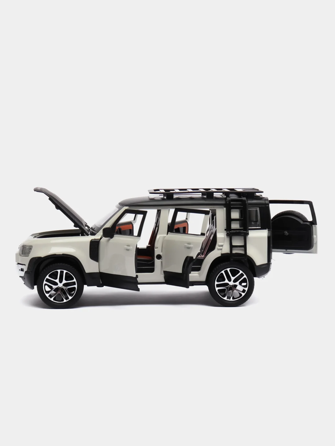Машина большая свет звук металлическая Land Rover Defender, инерционная с озвучкой, 20 см