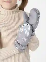Серый варежки детские, непромокаемые перчатки ,краги детские