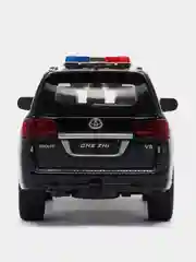 Черный машина металлическая Toyota Land Cruiser полиция, инерционная, с озвучкой, 20 см