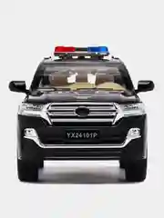 Черный машина металлическая Toyota Land Cruiser полиция, инерционная, с озвучкой, 20 см