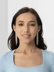 Золотой серьги вечерние висячие