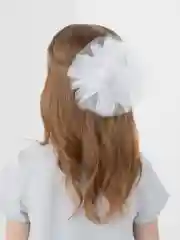 Белый школьный бант для волос