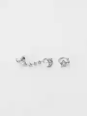 Серебряный серьги кафф из 3шт в комплекте
