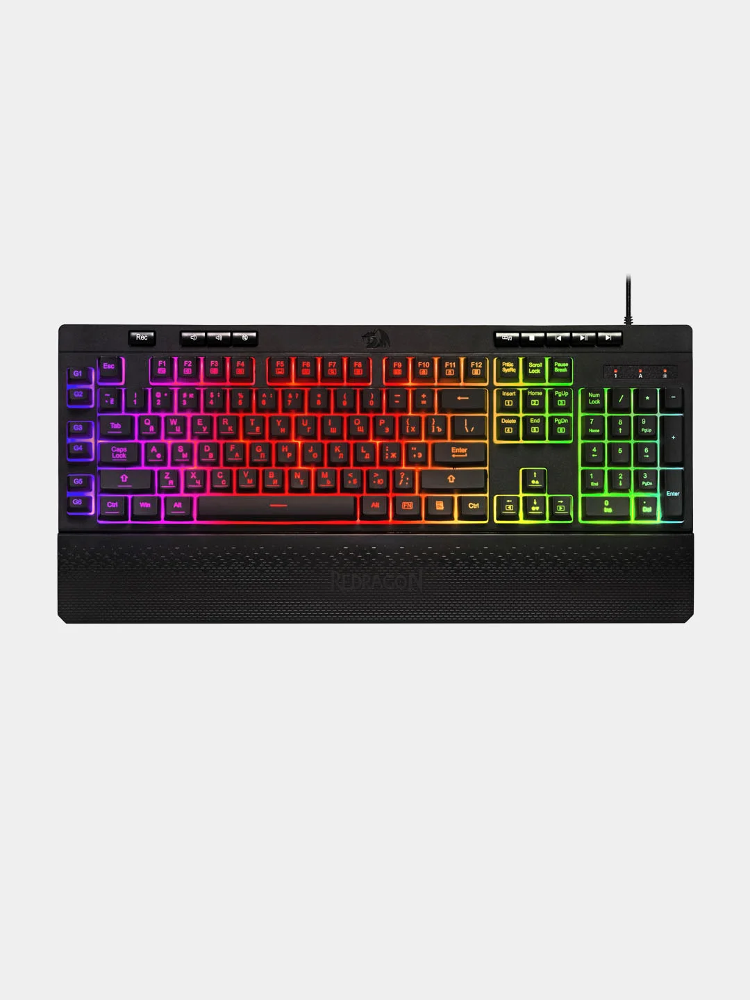 Игровая клавиатура для компьютера мембранная Redragon Shiva, подсветка RGB