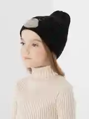 Черный шапка детская, на флисе