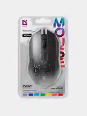 Черный игровая мышь Defender Event MB-754 7 цветов, 3 кнопки, 1000 dpi, черный