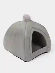 Серый уютный мягкий домик лежанка для кошек и собак с мягкой подстилкой, кошачий, подстилка
