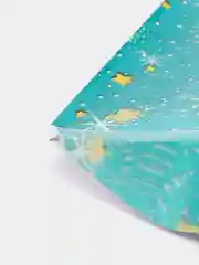 Лазурный пакет новогодний фольгированный подарочный, 25*40 см, с ленточками 30 см/Пакет без ручки