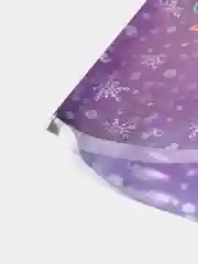 Фиолетовый пакет новогодний фольгированный подарочный, 25*40 см, с ленточками 30 см/Пакет без ручки