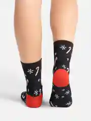 Угольный носки женские новогодние, с принтом