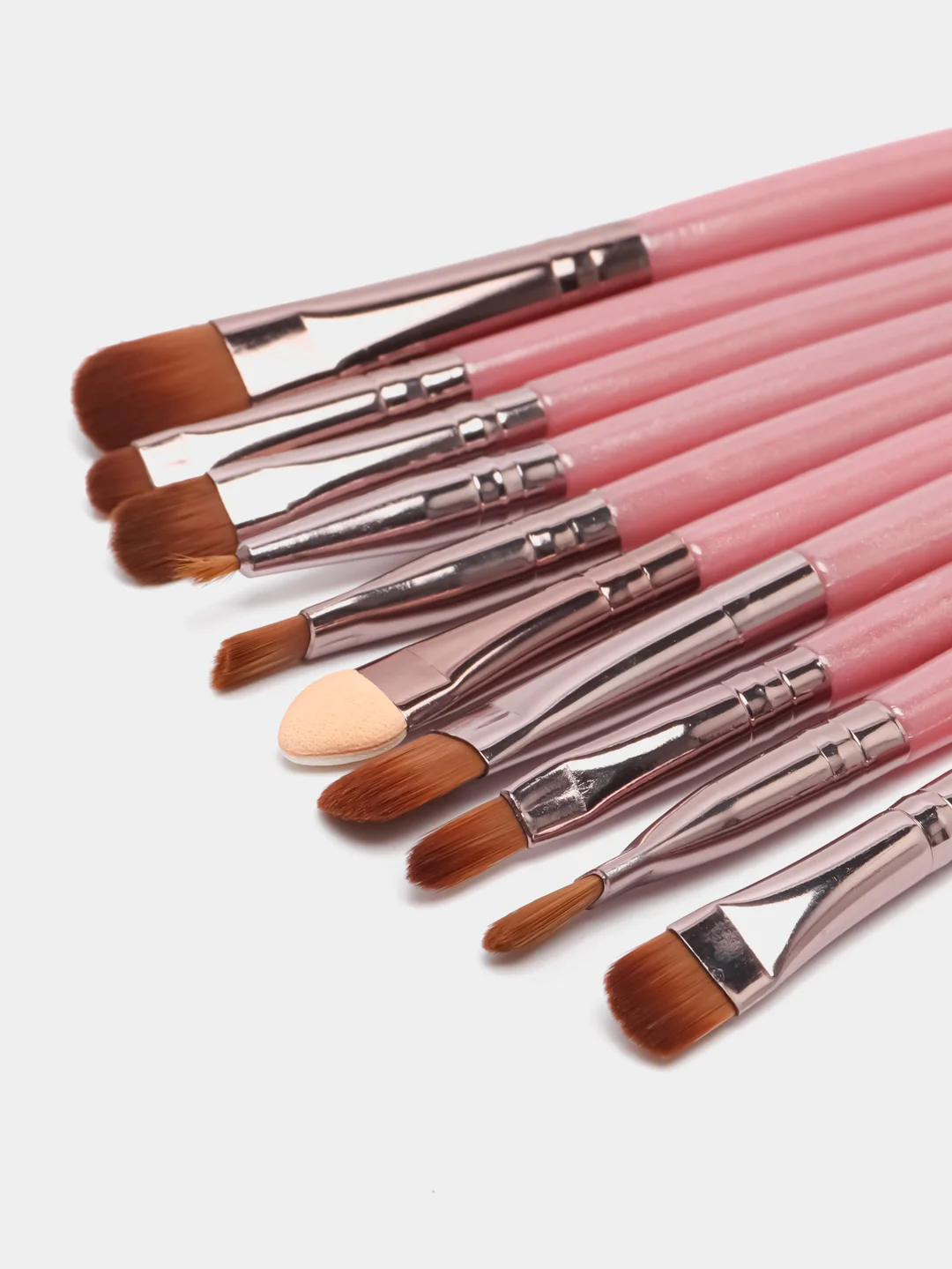 Розовый набор кистей для макияжа Professional MAANGE 18 штук, 9 цветов