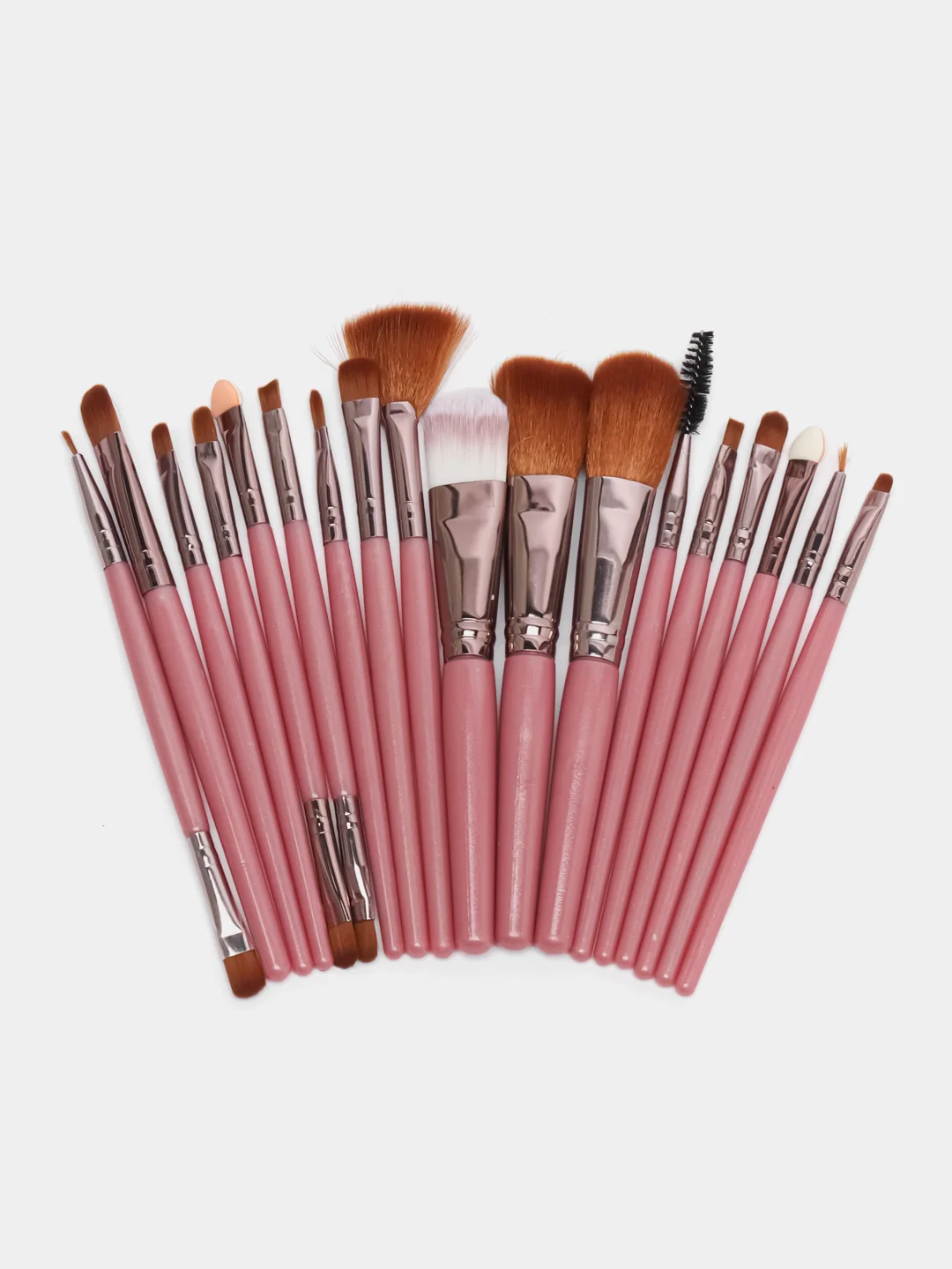 Розовый набор кистей для макияжа Professional MAANGE 18 штук, 9 цветов