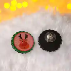 Конфетный сережки новогодние "Олень и колокольчик"