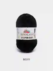 Черный пряжа плюшевая Himalaya Dolphin Baby, полиэстер, 100 г, 120 м