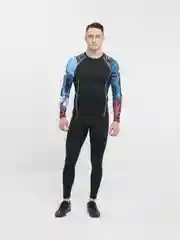 Синий рашгард спортивный мужской, с длинным рукавом