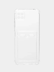 Чехол для Samsung Galaxy A22s / A22 5G, силиконовый,прозрачный, с карманом для карт