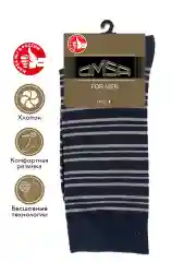 Голубой носки мужские OMSA классические высокие полосатые