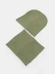 Зелёный хаки комплект: шапка и снуд