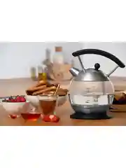 Серебряный чайник электрический Harper HWK-GM01 стеклянный, с подсветкой, защита от перегрева, 1,7л,